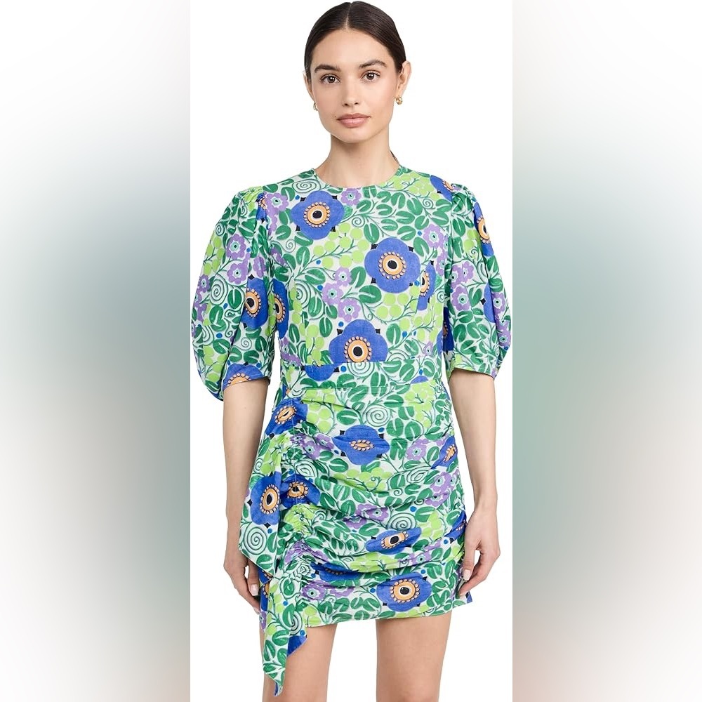 Floral Green and Blue Women's Top